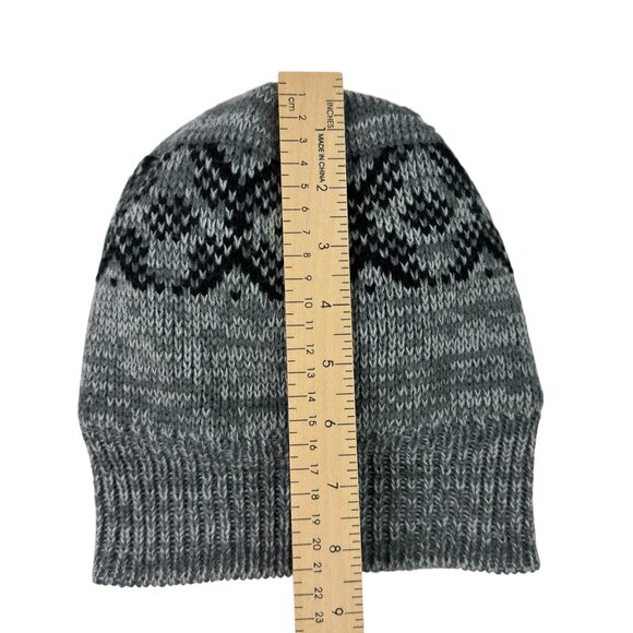 Kids Gray Knit Beanie Fleece Lined Winter Hat - Picture 7 of 8